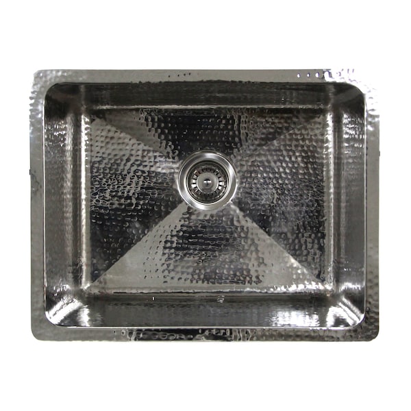 Nantucket Sinks 23 Inch Hammered Stainless Steel Rectangle Kitchen/Laundry Sink KSSH2318-12 - main